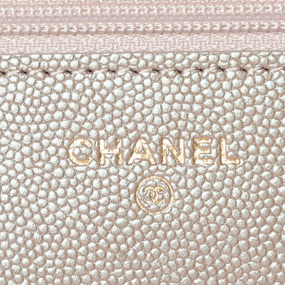 Chanel Iridescent Caviar Quilted Wallet On Chain WOC Beige 8 of 10