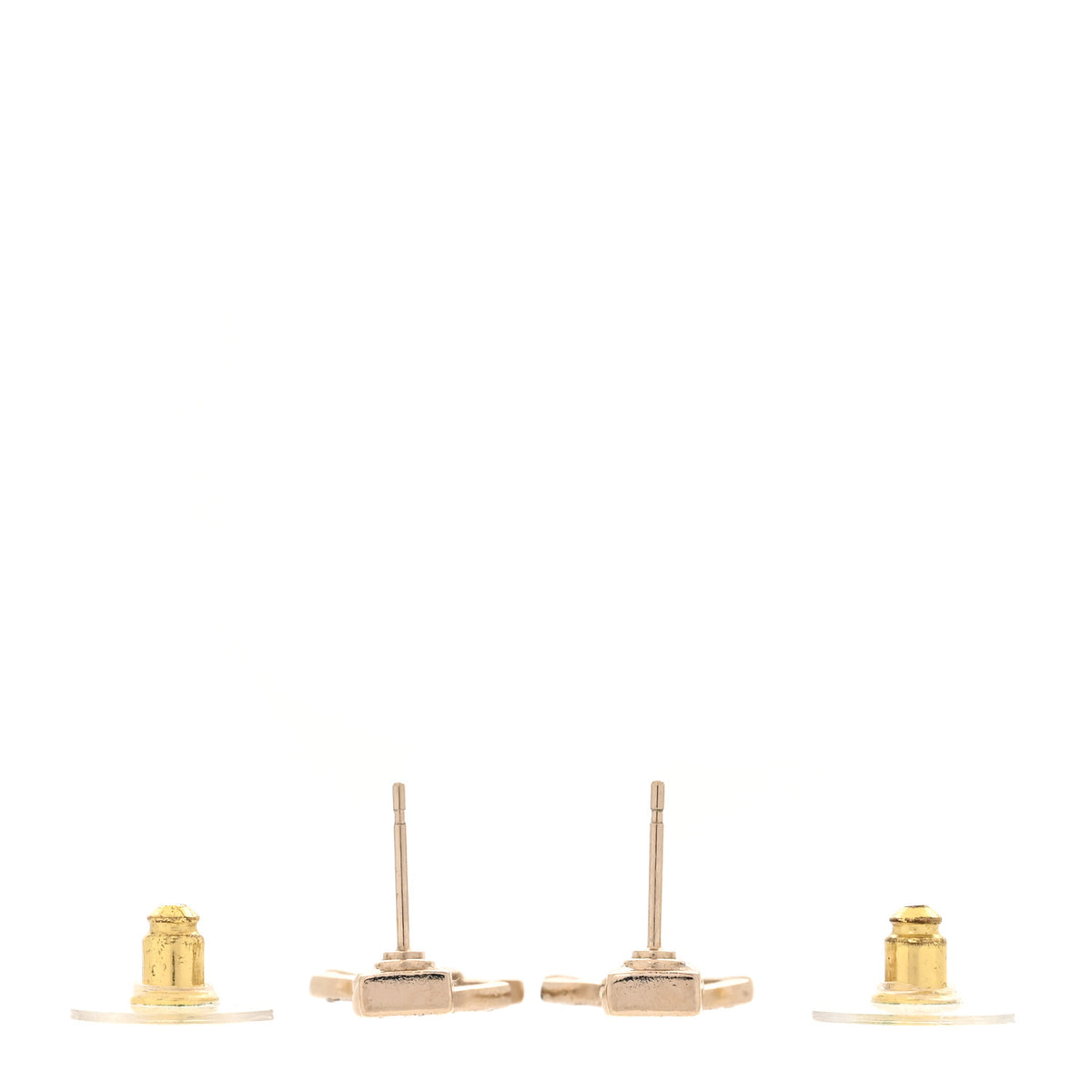 Chanel Metal Crystal Baguette CC Chain Drop Earrings Gold 3 of 5