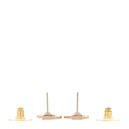 Chanel Metal Crystal Baguette CC Chain Drop Earrings Gold 3 of 5