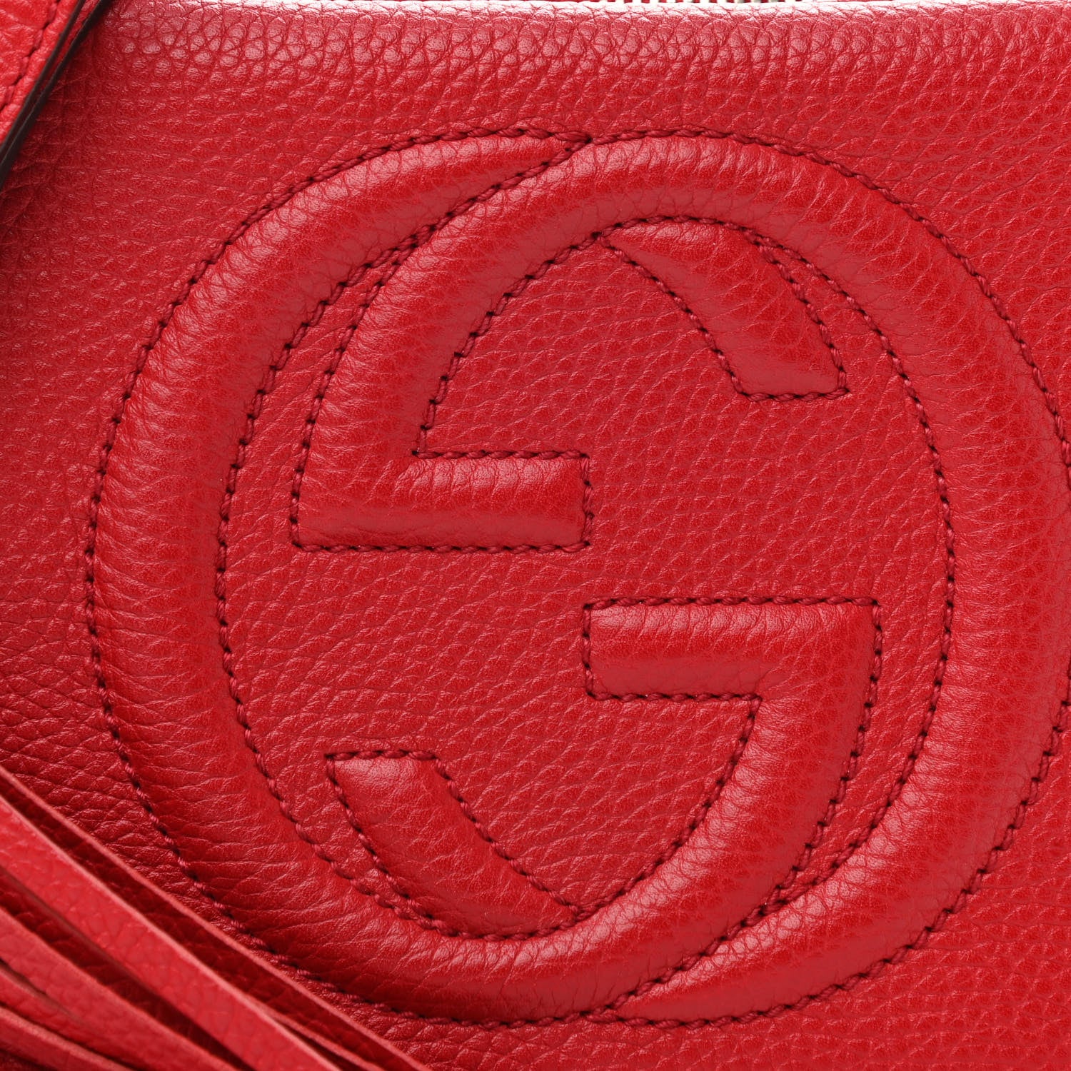 Gucci Pebbled Calfskin Small Soho Disco Bag Tabasco Red 8 of 11