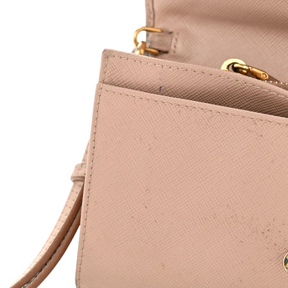 Prada Saffiano Metal Wristlet Wallet Cammeo 15 of 16