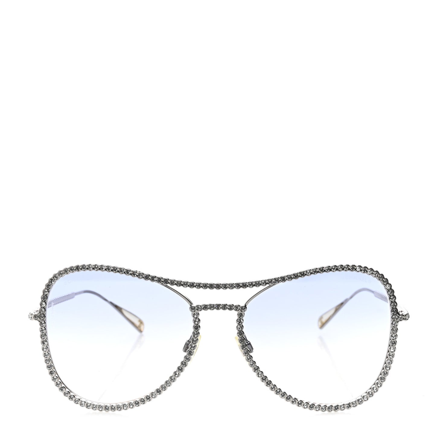 Crystal Aviator Sunglasses 4121-B Silver