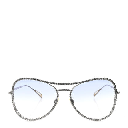 Chanel Crystal Aviator Sunglasses 4121-B Silver 2 of 8