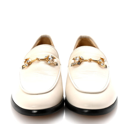 Gucci Malaga Kid 70 Crystal Horsebit Womens Jordaan Loafers 37 Mystic White 3 of 9