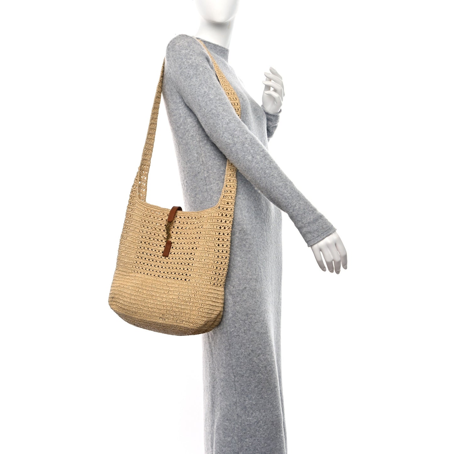 Raffia Monogram Hobo Naturale