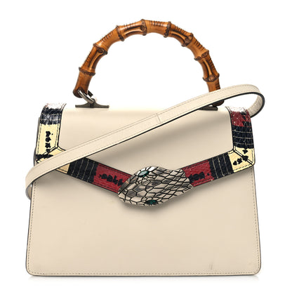 Gucci Calfskin Snakeskin Small Lilith Top Handle Bag White 1 of 13