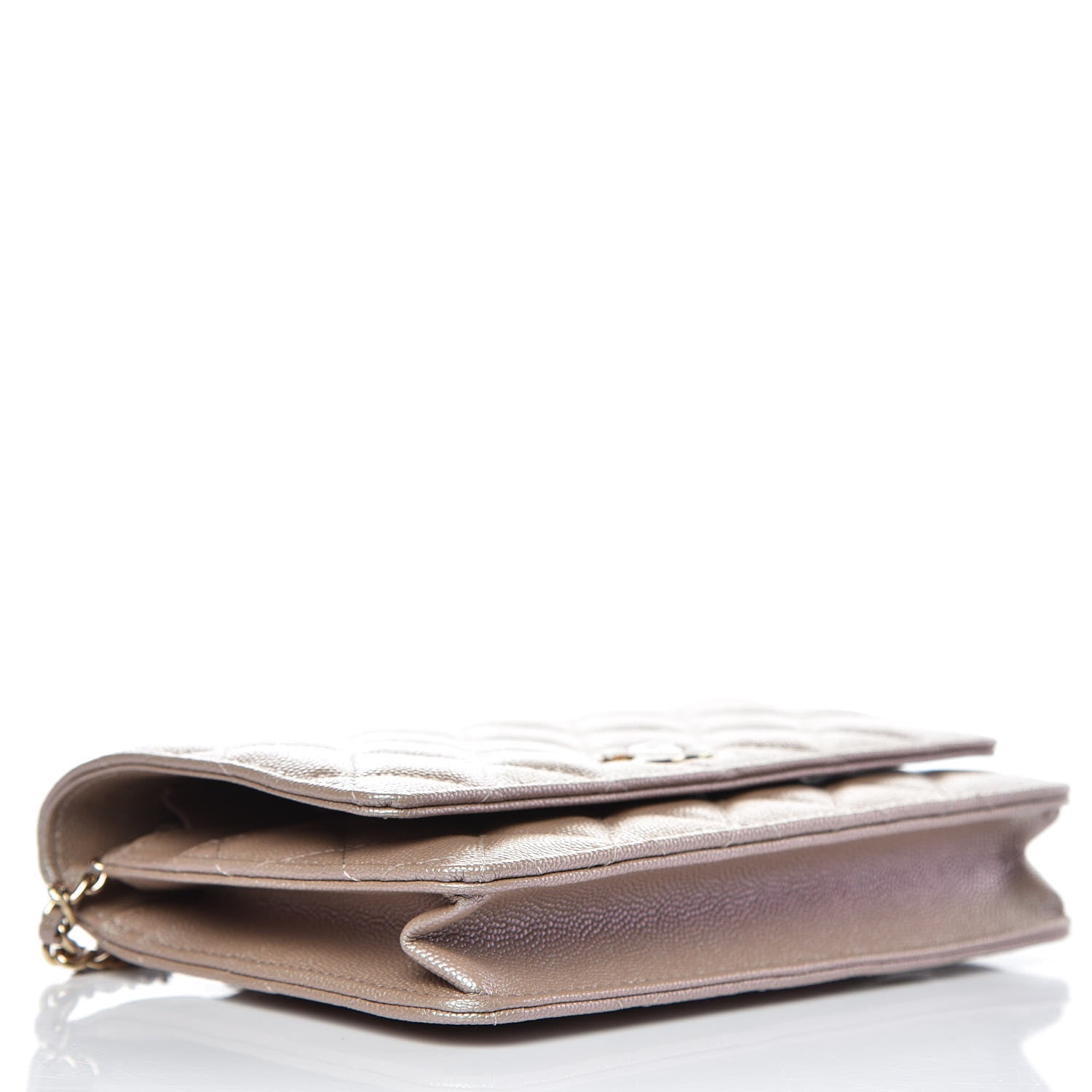 Chanel Iridescent Caviar Quilted Wallet On Chain WOC Beige 4 of 10