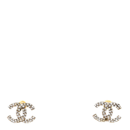 Chanel Crystal Mini CC Earrings Gold 1 of 5