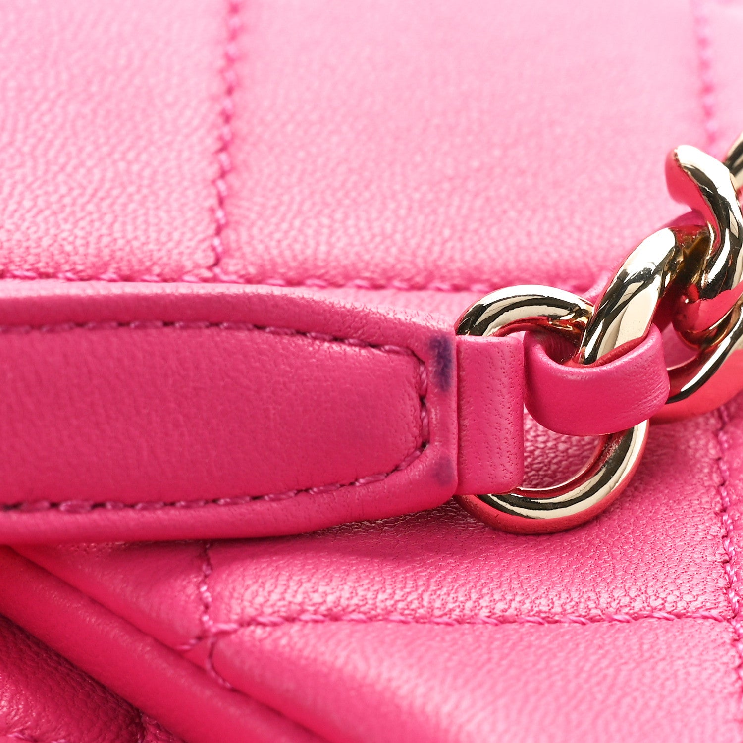 Chanel Lambskin Quilted Resin Bi-Color Chain Flap Bag Pink 12 of 12