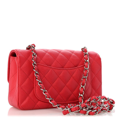 Chanel Caviar Quilted Mini Rectangular Flap Light Red 3 of 14