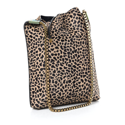 Saint Laurent Pony Effect Calfskin Giraffe Print Small Suzanne Hobo Natural 4 of 9
