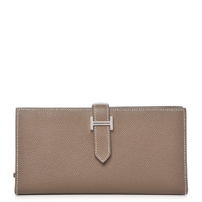 Hermes Epsom Bearn Gusset Wallet Etoupe 1 of 8
