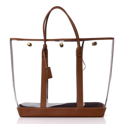 Saint Laurent Calfskin Vinyl Cabas Tote Brown 3 of 18