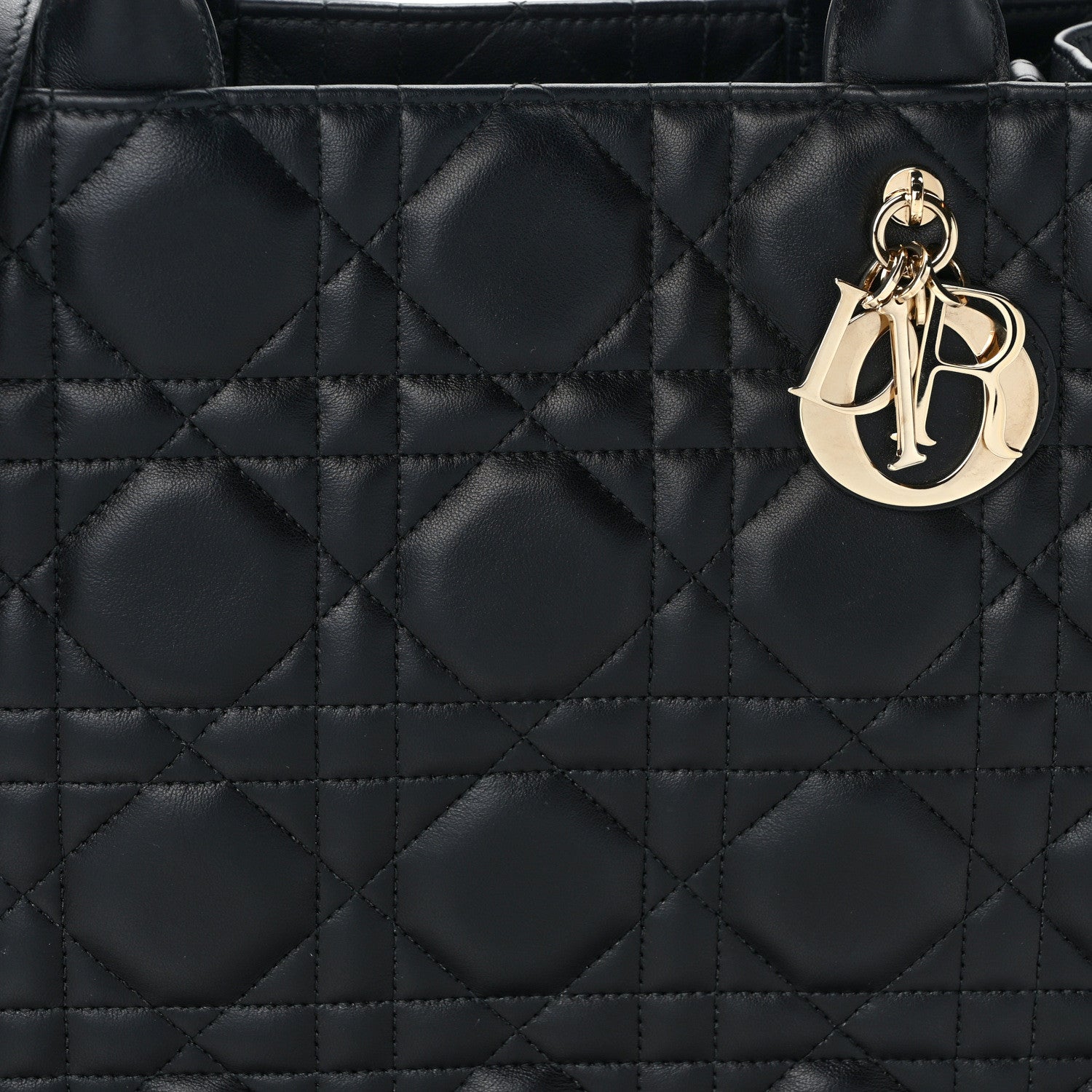 Christian Dior Calfskin Macro Cannage Medium Book Tote Black 7 of 10