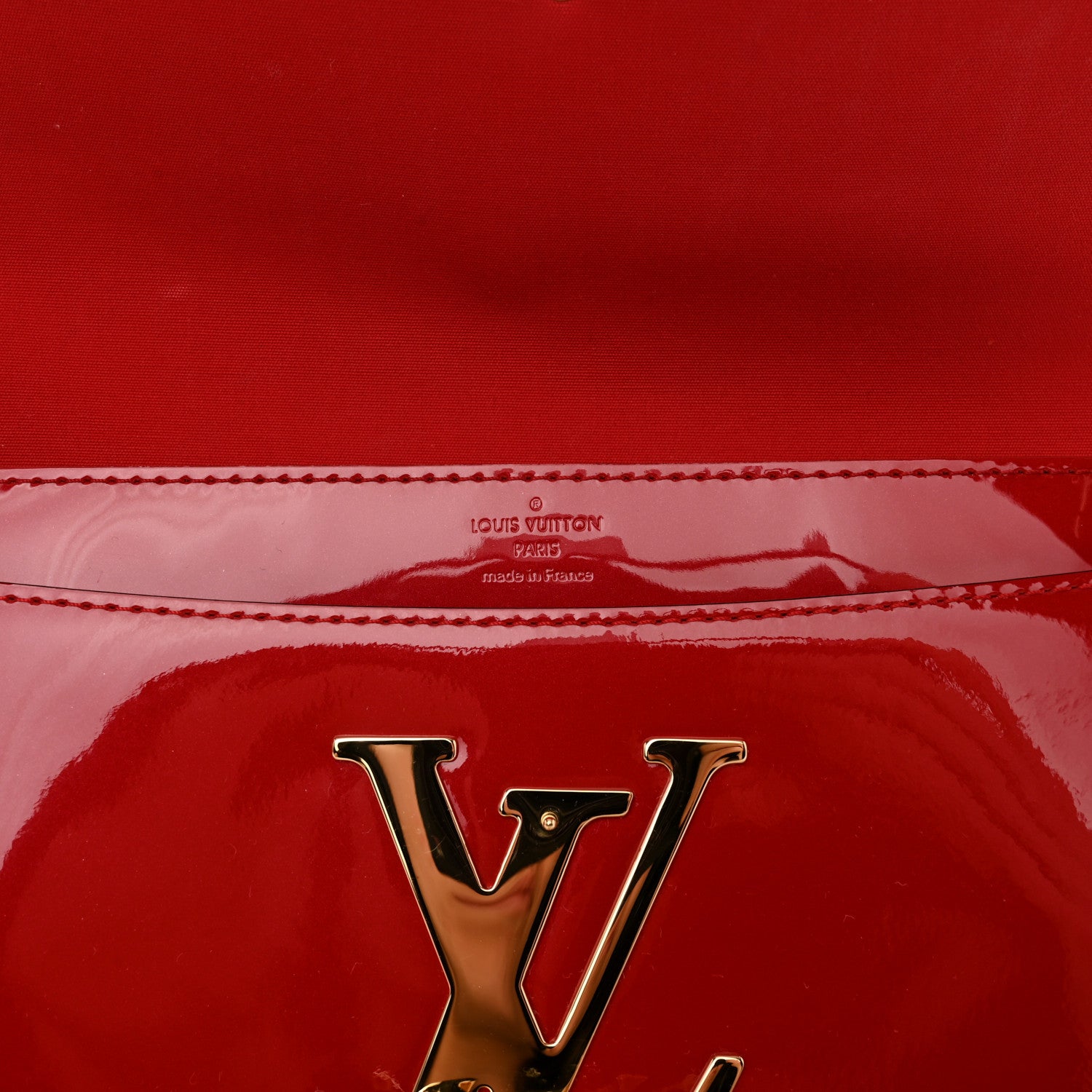Louis Vuitton Patent Louise Clutch Cherry 6 of 10