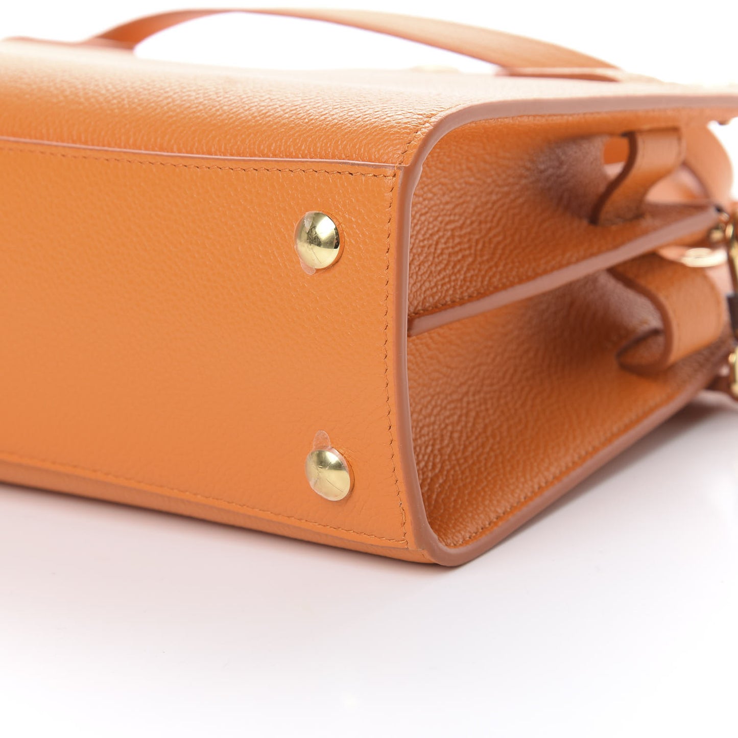 Grainy Calfskin Mini Title Bag Orange