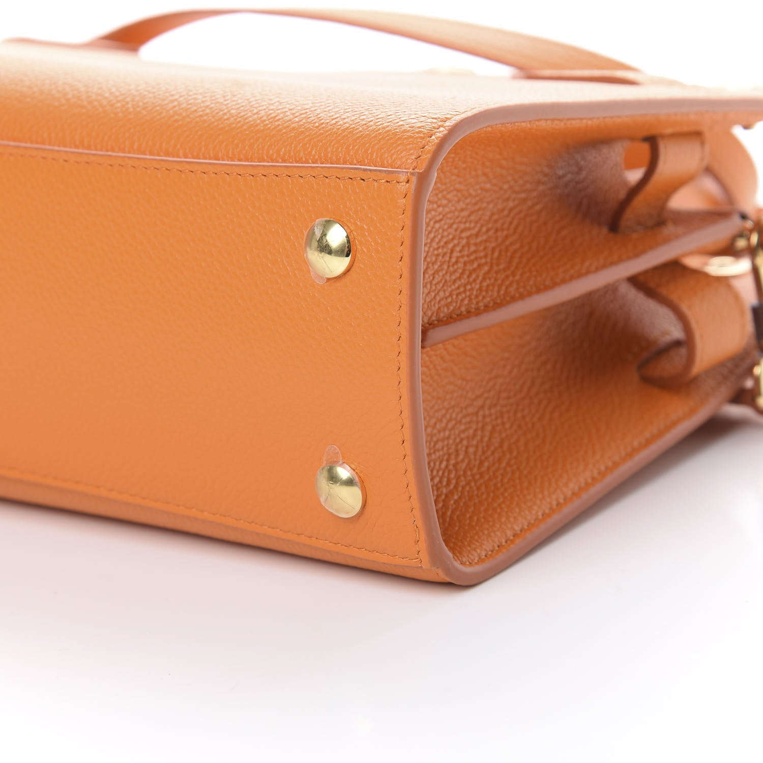 Burberry Grainy Calfskin Mini Title Bag Orange 9 of 10