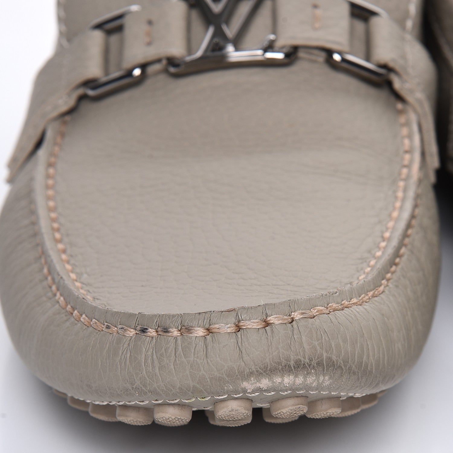 Louis Vuitton Mens Calfskin Hockenheim Moccasin Loafers 11 Beige 6 of 12