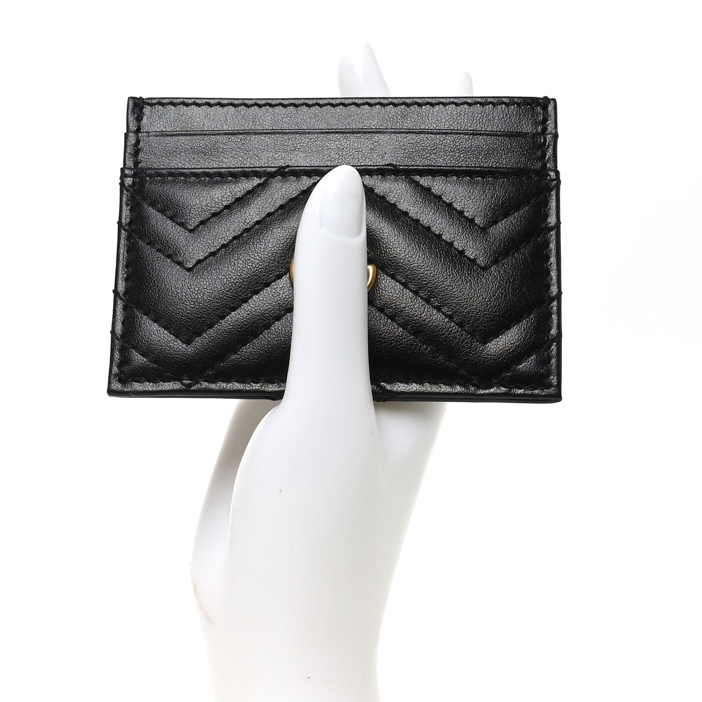 Calfskin Matelasse GG Marmont Card Holder Black