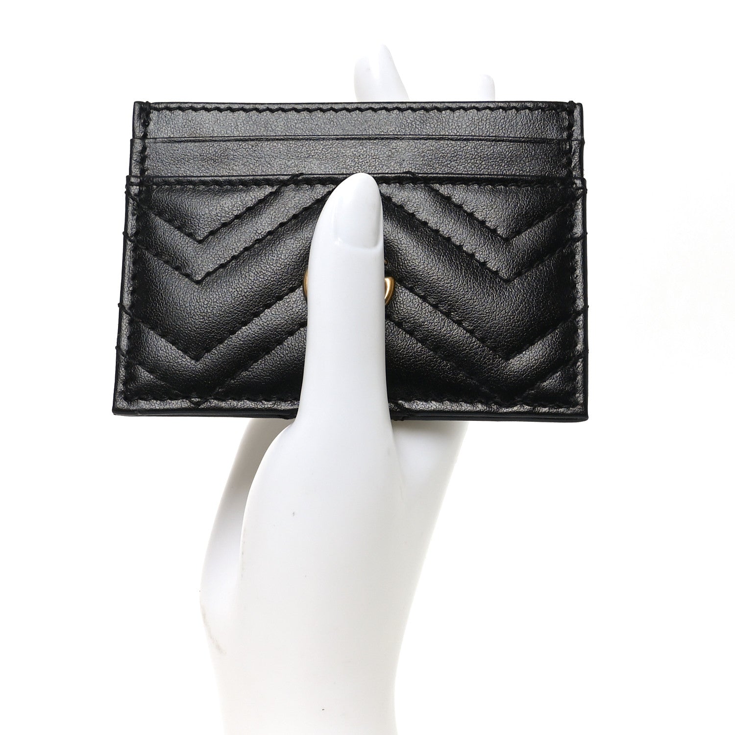 Gucci Calfskin Matelasse GG Marmont Card Holder Black 3 of 7