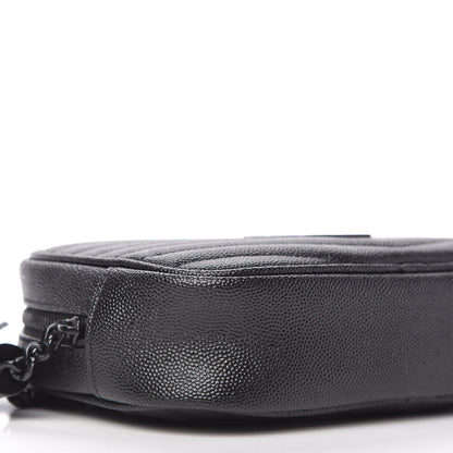 Saint Laurent Grain De Poudre Matelasse Monogram Mini Lou Camera Bag Black 6 of 10