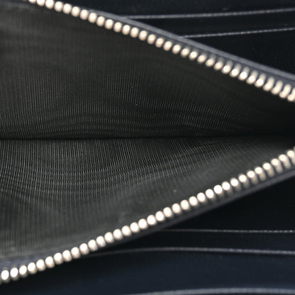 Saint Laurent Grain De Poudre Matelasse Chevron Monogram Small Zip Around Wallet Deep Marine 6 of 11