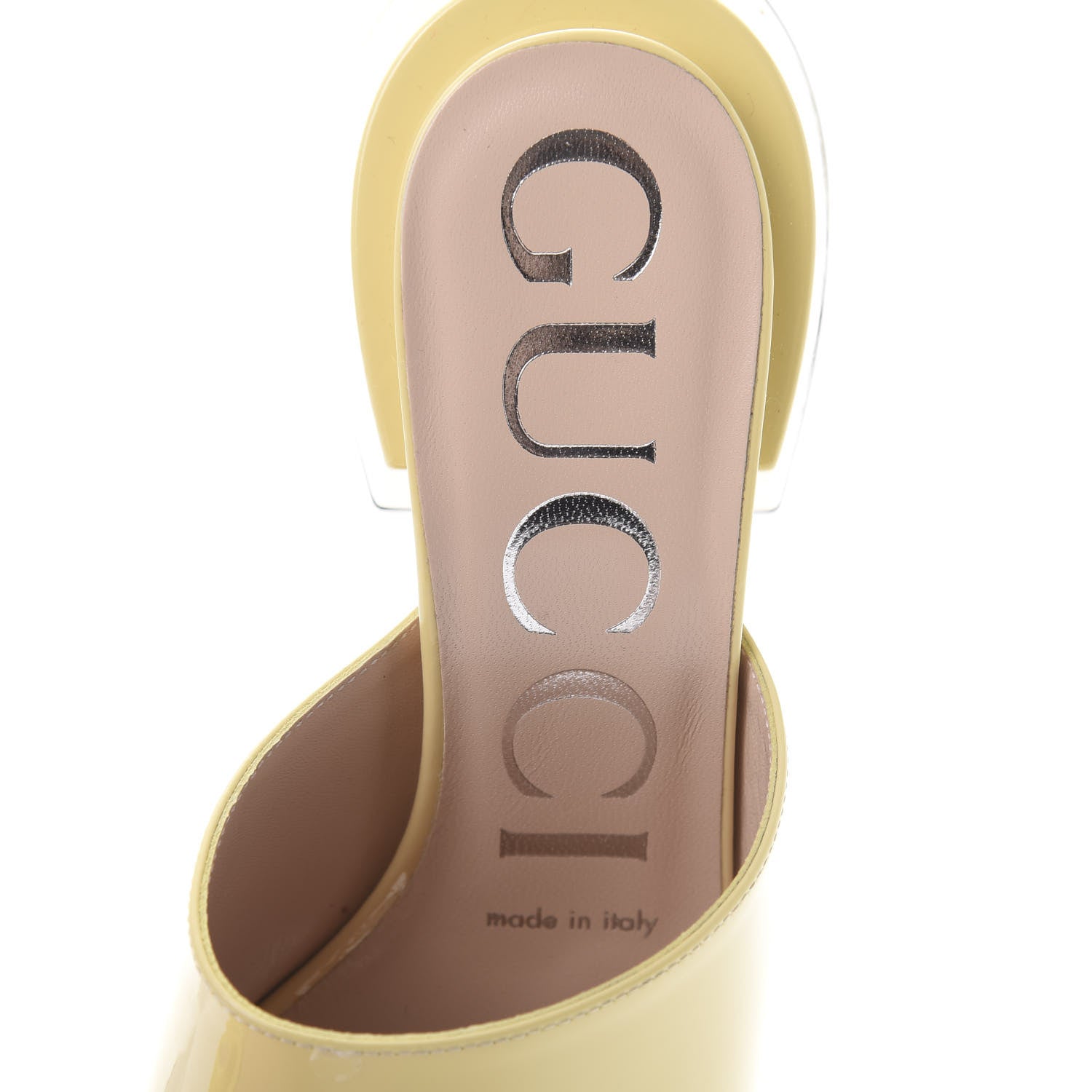 Gucci Patent Lexi Horsebit Mid-Heel Slide Sandals 35.5 Burro 7 of 8