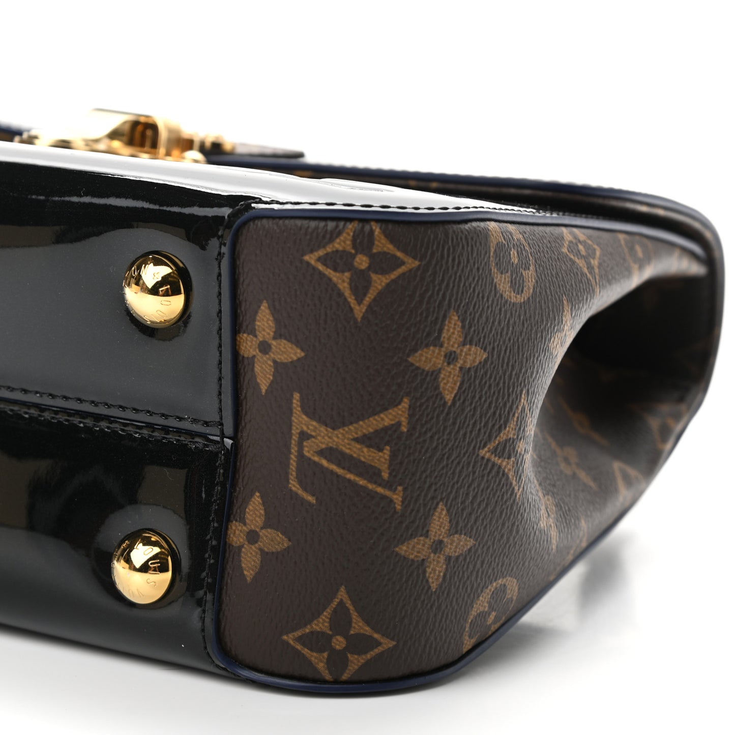 Patent Calfskin Monogram Cherrywood PM Black