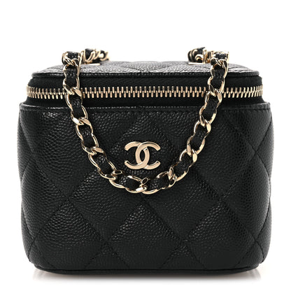 Chanel Caviar Quilted Mini Vanity Case With Chain Black 1 of 11