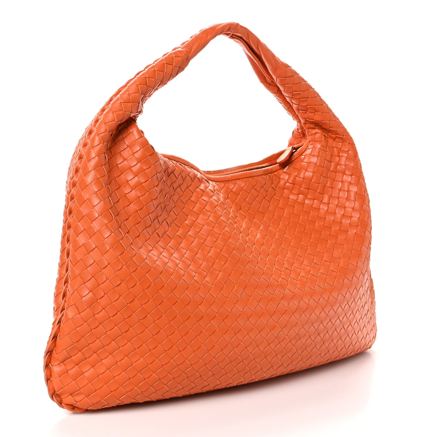 Nappa Intrecciato Large Veneta Hobo Orange