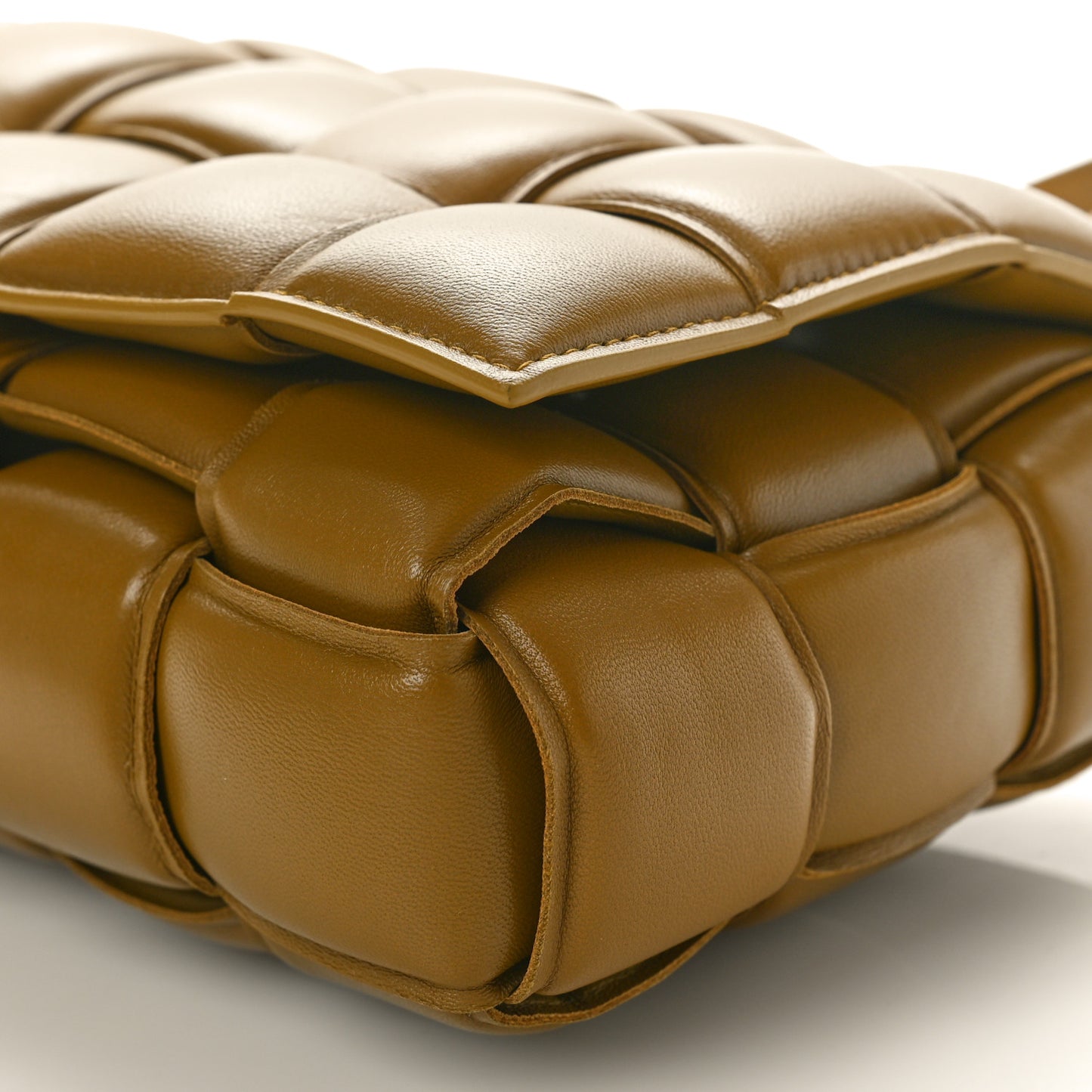 Nappa Maxi Intreccio Padded Cassette Crossbody Bag Acorn