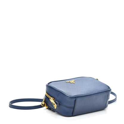 Prada Saffiano Mini Camera Crossbody Bag Bleuette 4 of 9