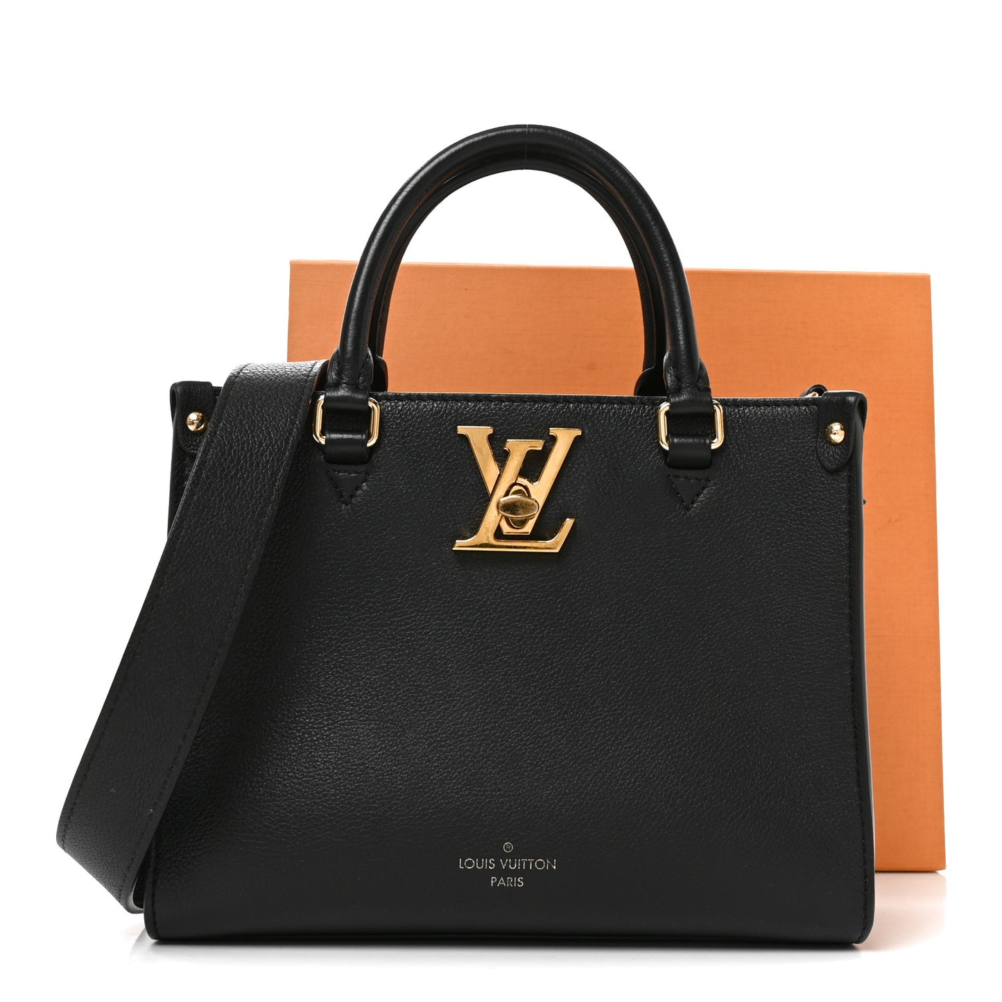 Calfskin Lock & Go Tote Black