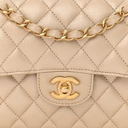 Chanel Iridescent Caviar Quilted Small Double Flap Beige 8 of 11