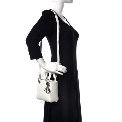 Christian Dior Patent Micro-Cannage Mini Lady Dior White 2 of 12