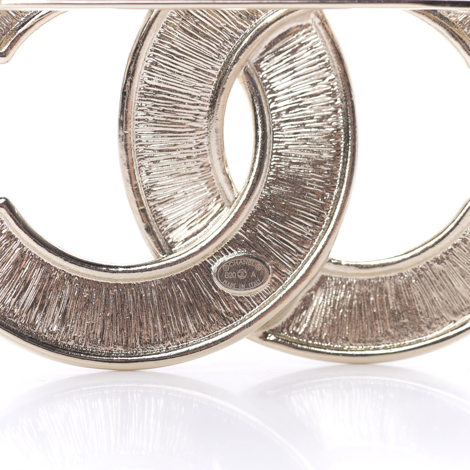 Chanel Crystal Pearl Chain Mania CC Brooch Gold 4 of 5