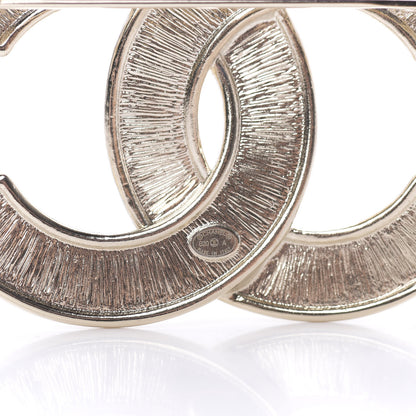 Chanel Crystal Pearl Chain Mania CC Brooch Gold 4 of 5