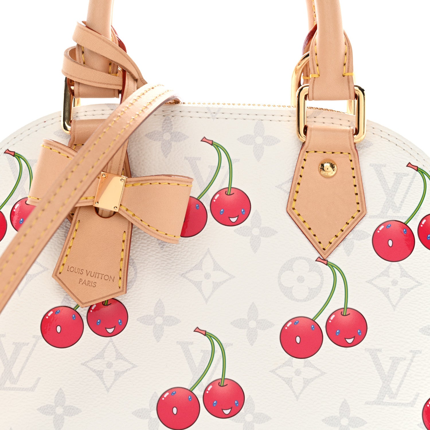 Louis Vuitton LV X TM Monogram Cerises Alma BB White 1816086