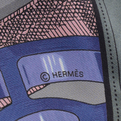 Hermes Silk Cavalcadour Maxi Twilly Gris Perle Mauve Crevette 6 of 7