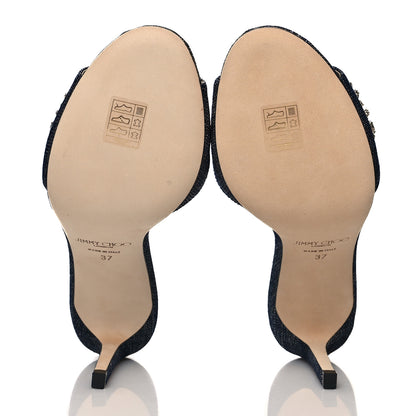 Jimmy Choo Denim Stacey Crystals Mule 37 Indigo 5 of 8