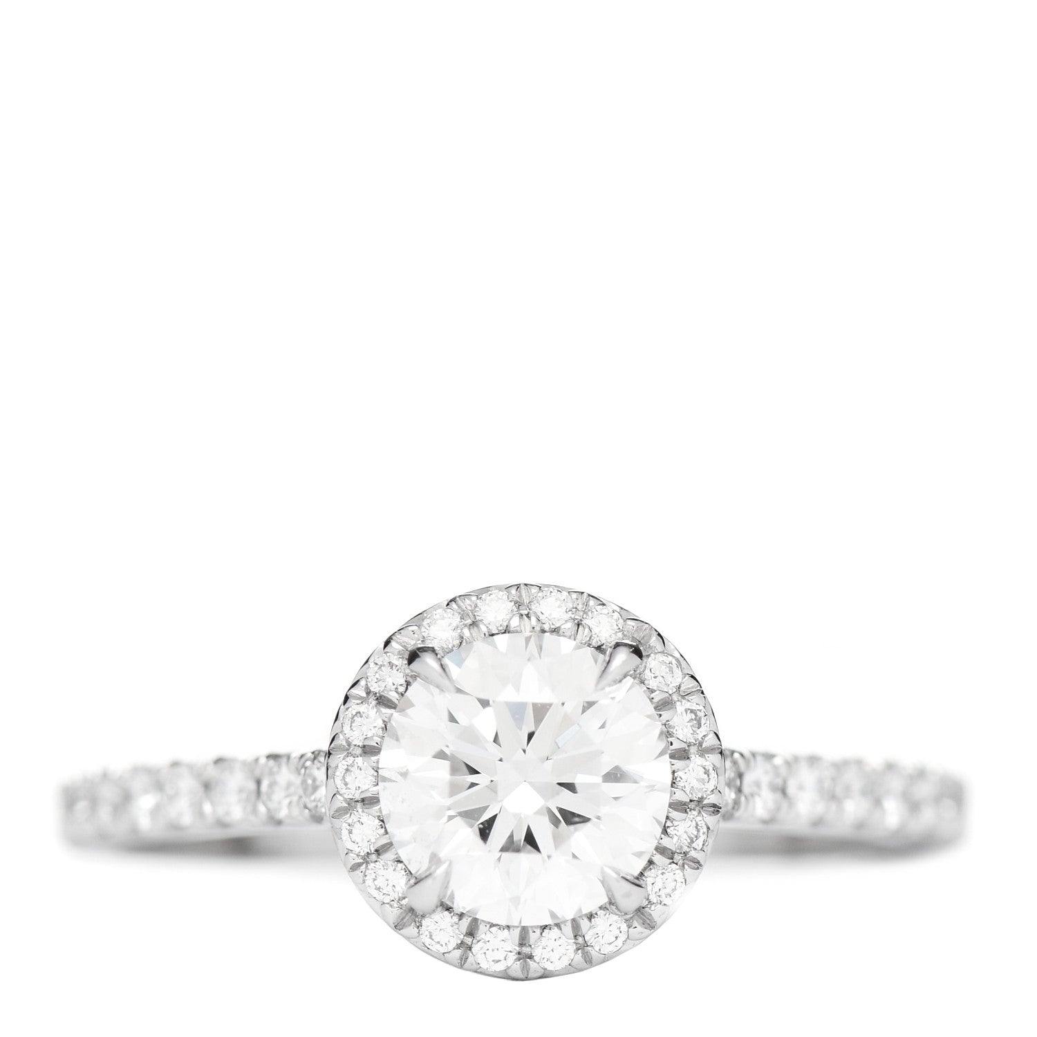 Tiffany Platinum Diamond .94ct Soleste Round Brilliant Engagement Ring 54 7 1 of 5