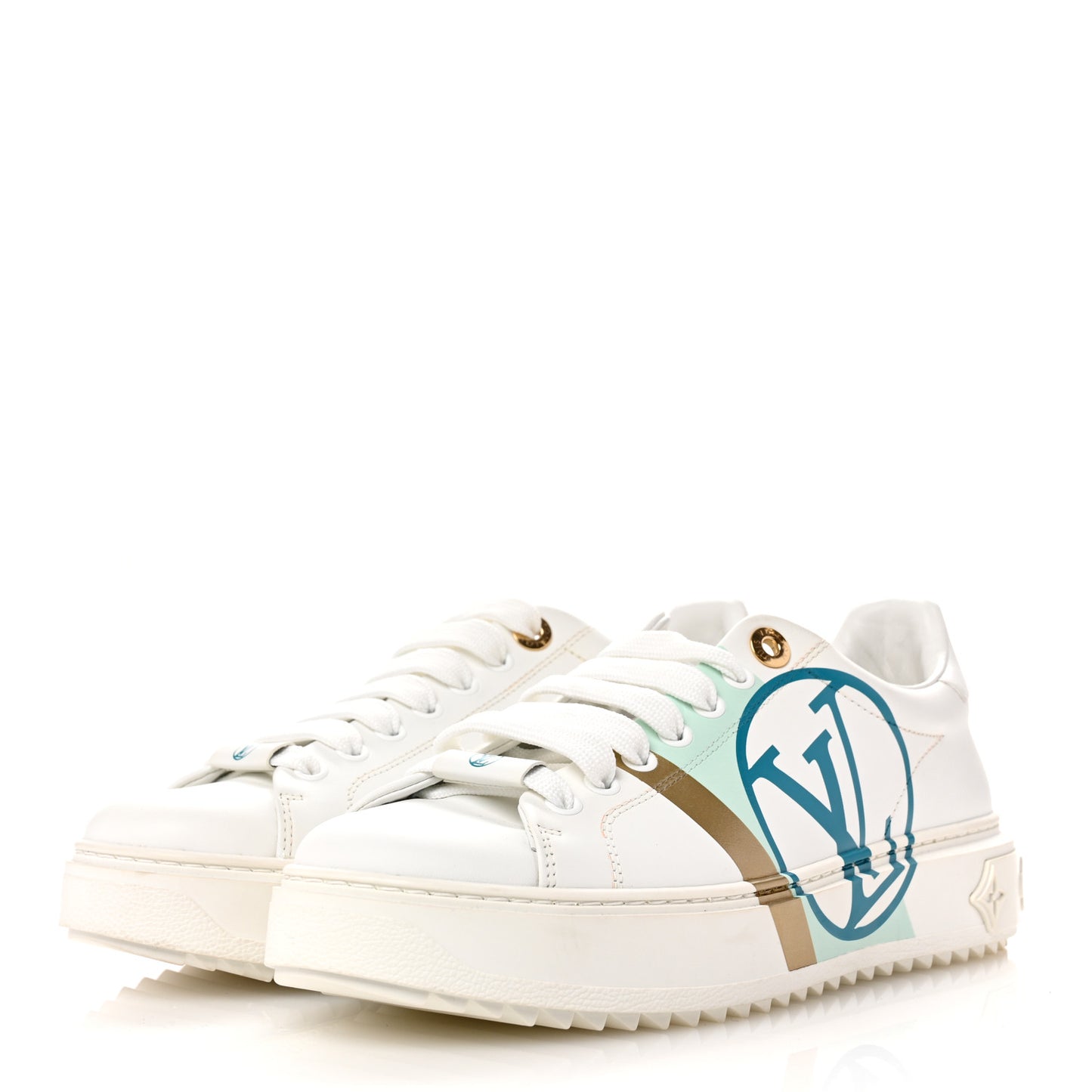 Monogram Time Out Sneakers 37.5 White Vert