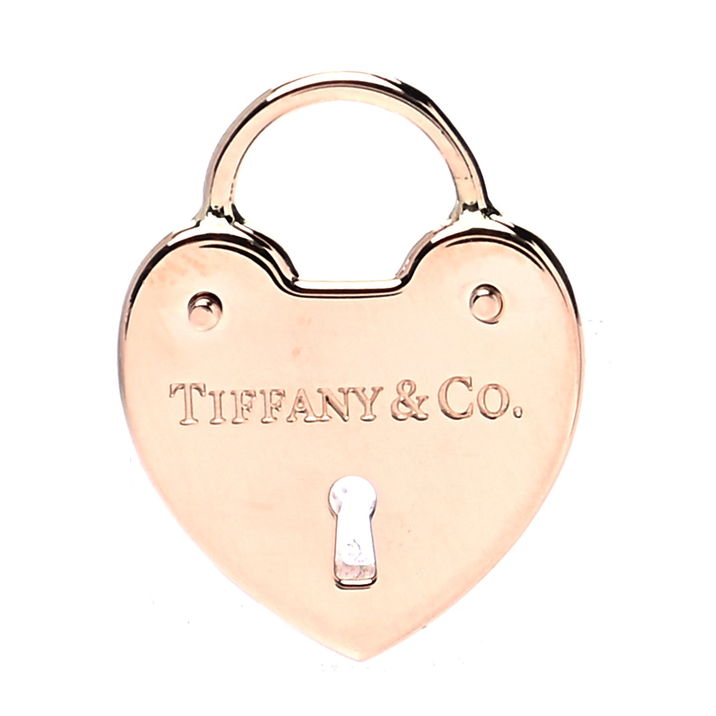 18K Rose Gold Heart Lock Charm