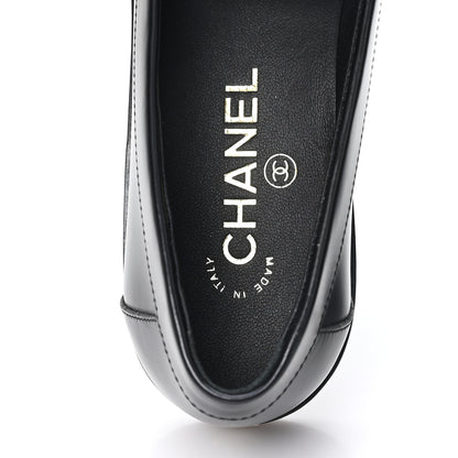 Chanel Calfskin Crystal CC Mocassin Loafers 39 Black 8 of 10