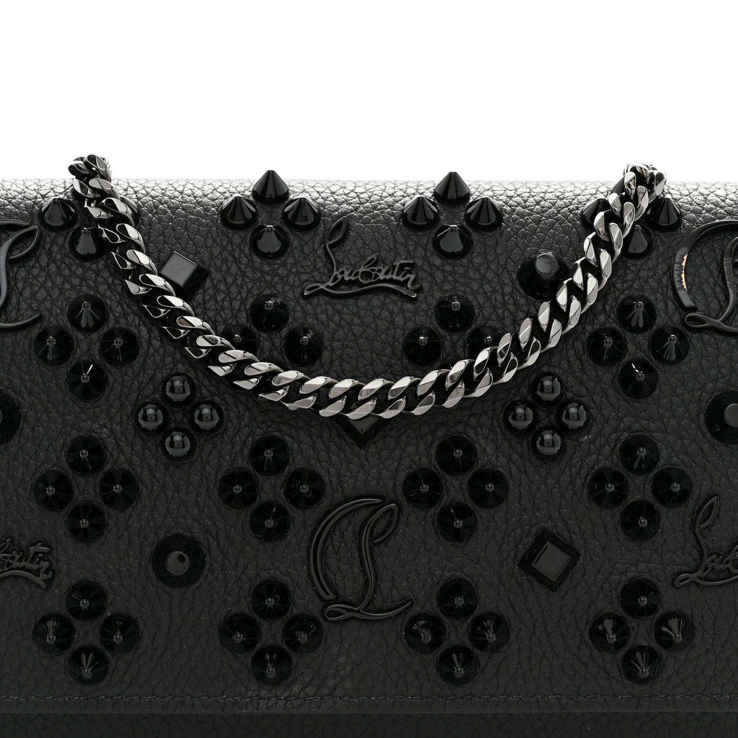 Calfskin Spikes Loubinthesky Paloma Wallet on Chain Rocket