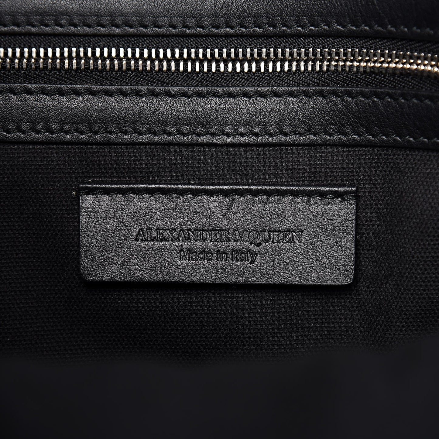 Calfskin Perforated Skull Tote Black