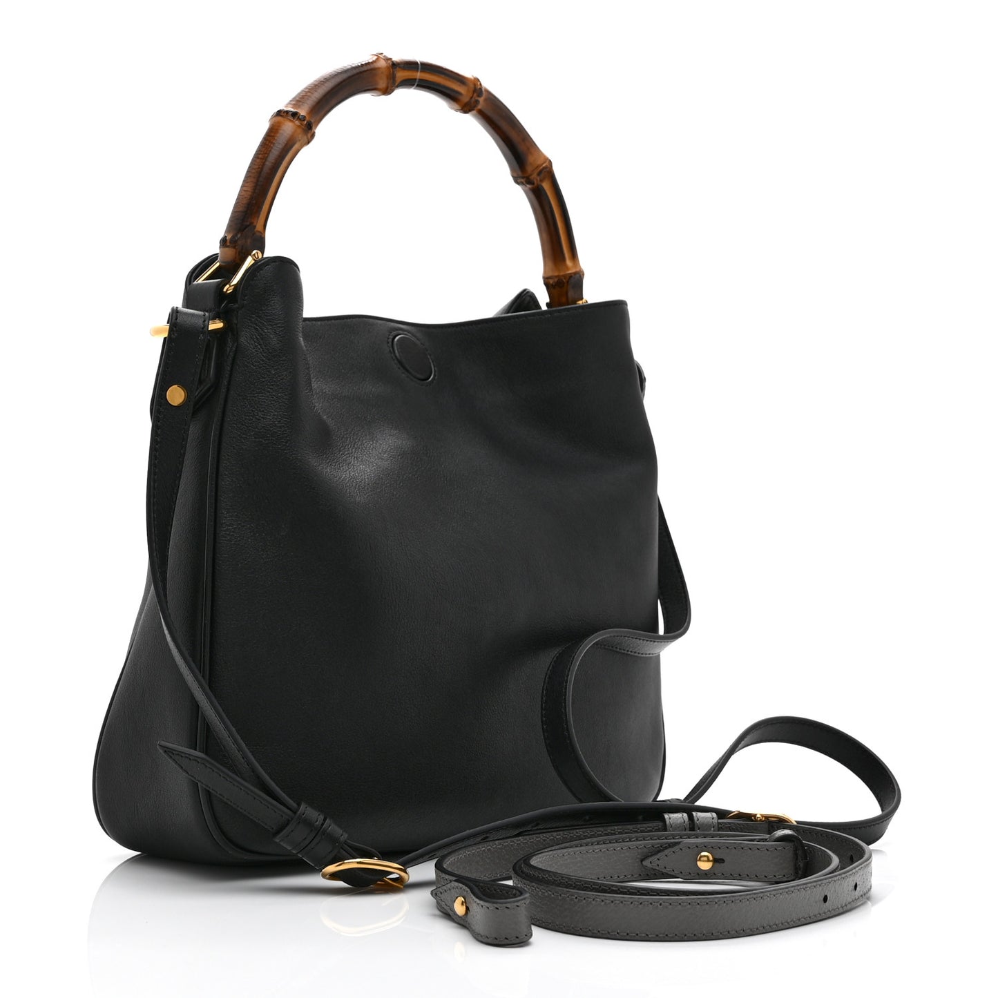Softy Wonka Textured Dollar Calfskin Medium Diana Shoulder Bag Black