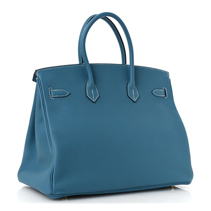 Hermes Togo BIRKIN 35 Blue Jean 3 of 13