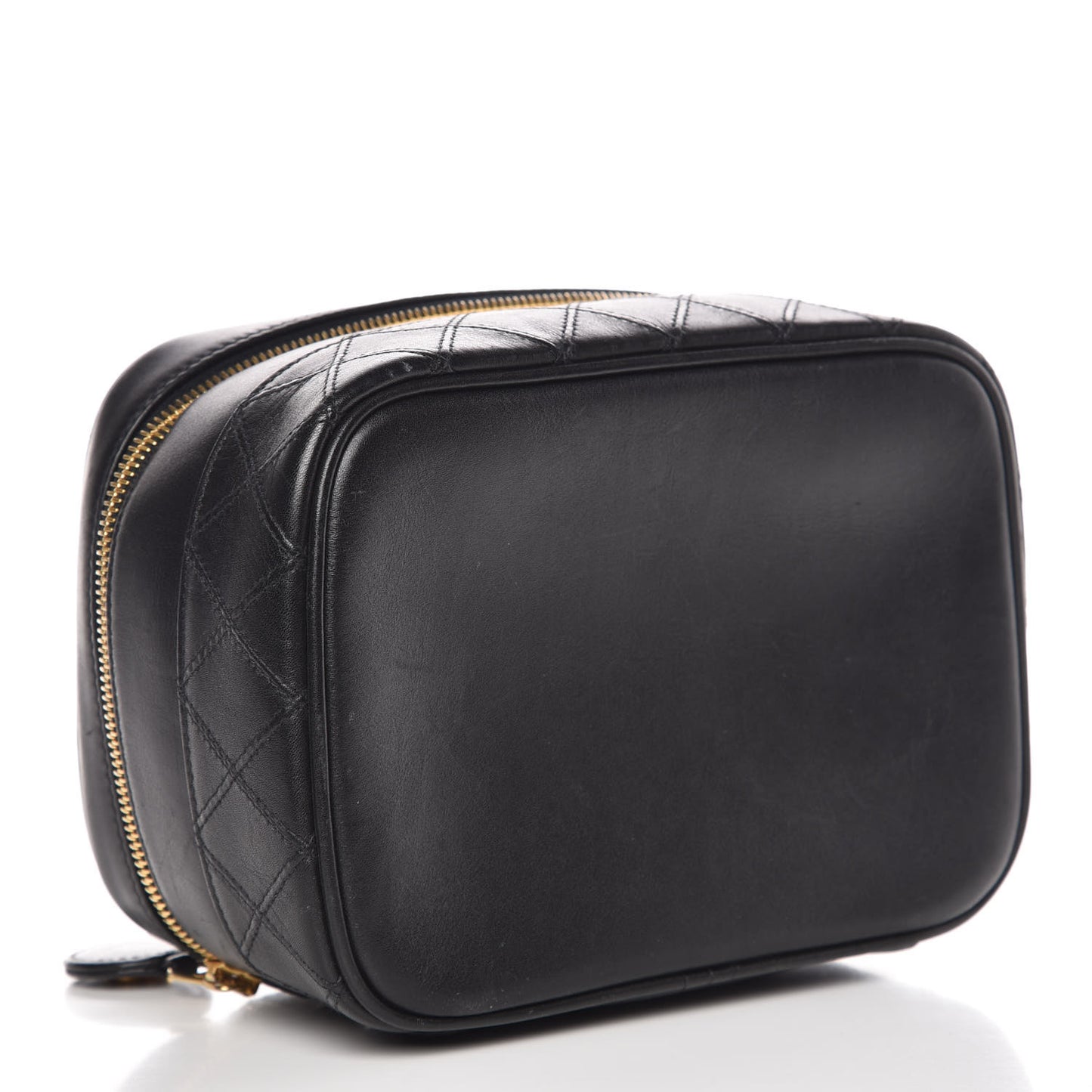 Lambskin Vanity Cosmetic Case Black