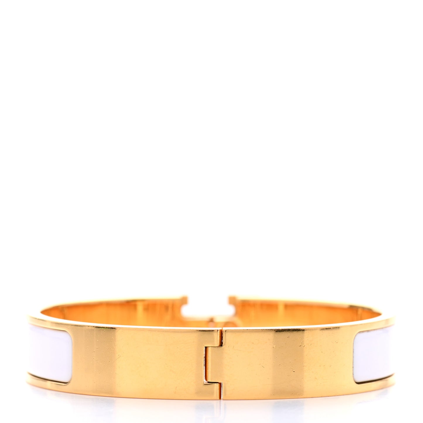 Enamel Narrow Clic Clac H Bracelet PM White